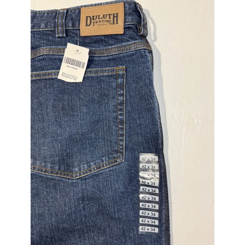 Duluth Trading Co Flex Ballroom Jeans Mens 42x34 Dark Wash Indigo Denim NWT - Picture 7 of 7